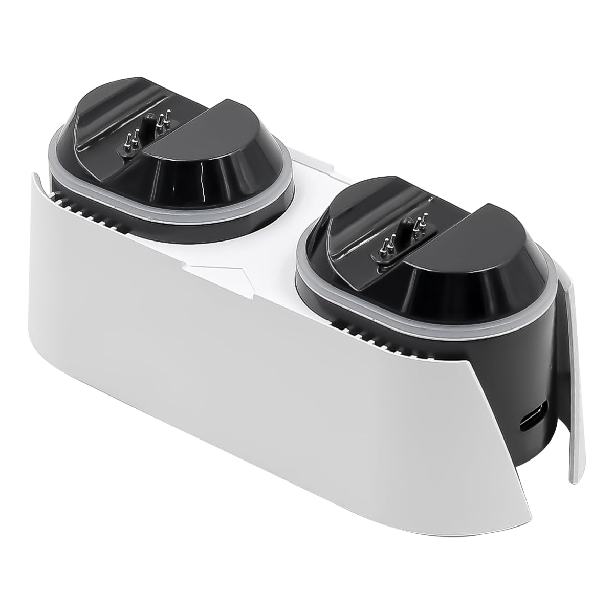 POFET Stazione di ricarica rapida PS5 per controller PS5 DualSense, stazione di ricarica con indicatori luminosi LED RGB, versione Tri-Protection RGB
