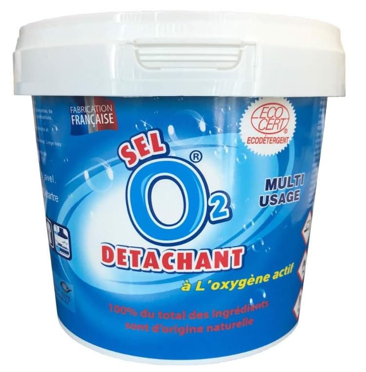Sel Détachant O2 à l’Oxygène Actif – 100% Naturel – Fabriqué en France – Détachant Écologique Tous Textiles – Blanchissant & Nettoyant