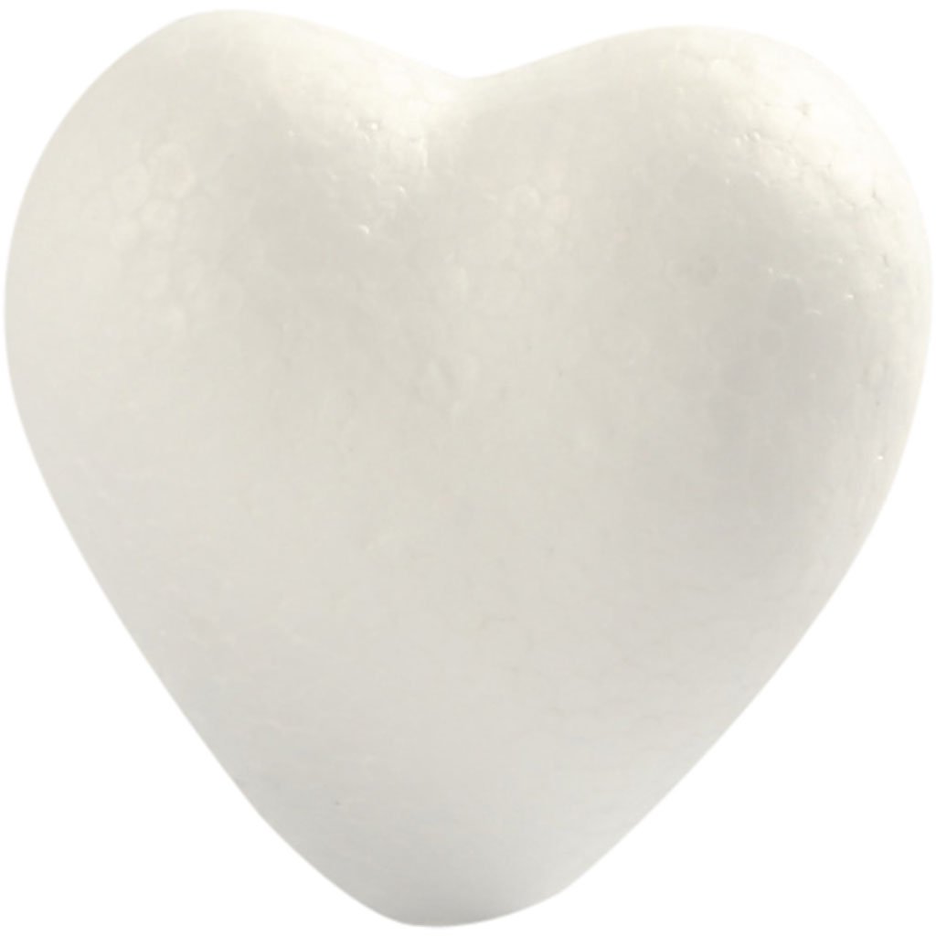 Heart, H: 6 cm, polystyrene, 5pcs