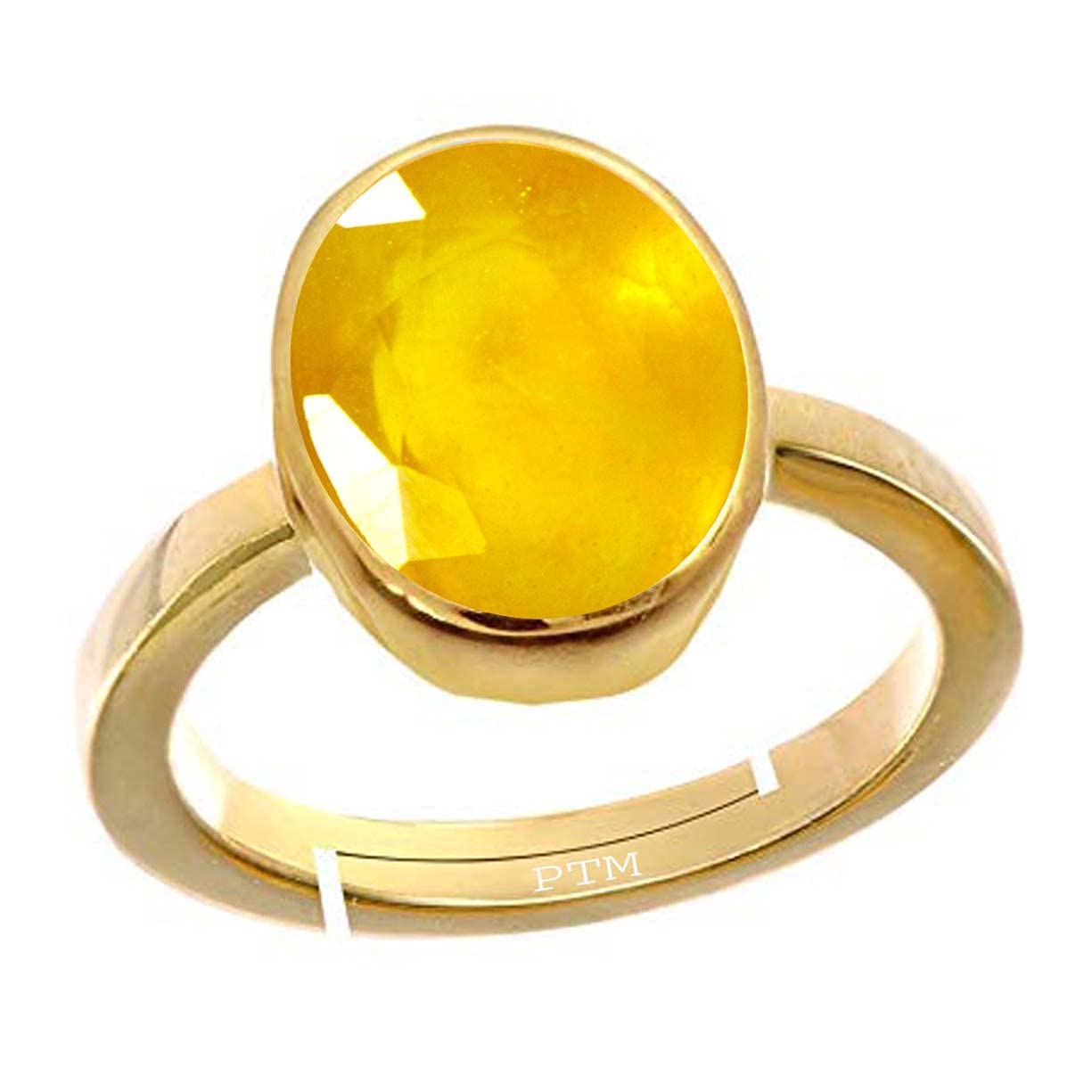 PTM Natural Yellow Sapphire/Pukhraj 3.25 Ratti or 3 Carat Astrological Certified Gemstone Panchdhatu/5 Metals Gold Plated Adjustable Ring for Women - fba1325 (B099FBX7TG) Amazon Price History, Amazon Price Tracker