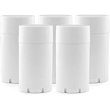 15ml Empty Refillable Deodorant Container Plastic Lip Balm Tubes Containers Lip Gloss Containers Holders 5 Pcs White