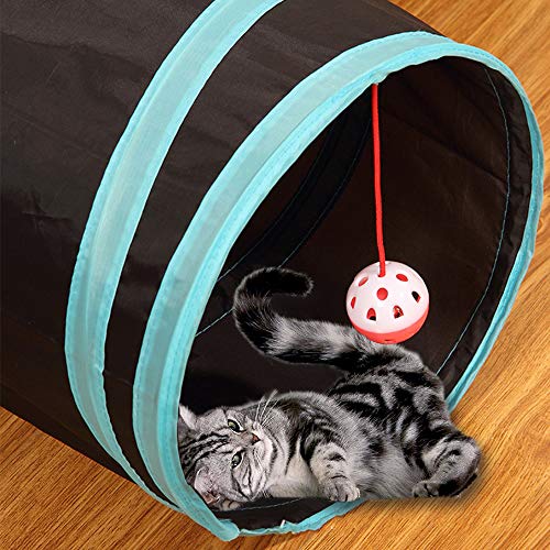 Image of GUSTYLE Cat Tunnel Toy 5 Way, Collapsible Pet Play Tunnel Tube with Storage Bag for Cats, Puppy, Rabbits, Guinea Pig, Indoor and Outdoor Use