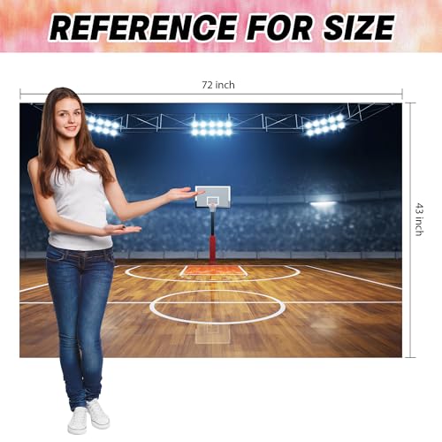 Fondo de fotografía escena cancha de baloncesto 72x43 pulg miniatura 6