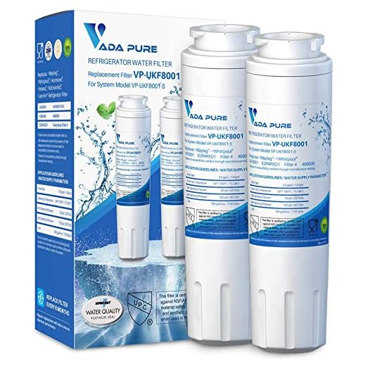 Vada Pure UKF8001 Replacement Water Filter,Whirlpool Filter 4, Everydrop EDR4RXD1, FMM-2, Maytag UKF8001AXX-200, 9084, 4396395, MPF15090, WF-UKF8001, WF295,SGF-M9, Puriclean II, RWF0900A - Pack of 2