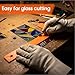 Therwen 12 Inch Plastic L Cutting Square Stained Glass Tools, Accurate Cutters Ruler for Stained Glass Supplies with 10 Pcs Non-Slip Pad