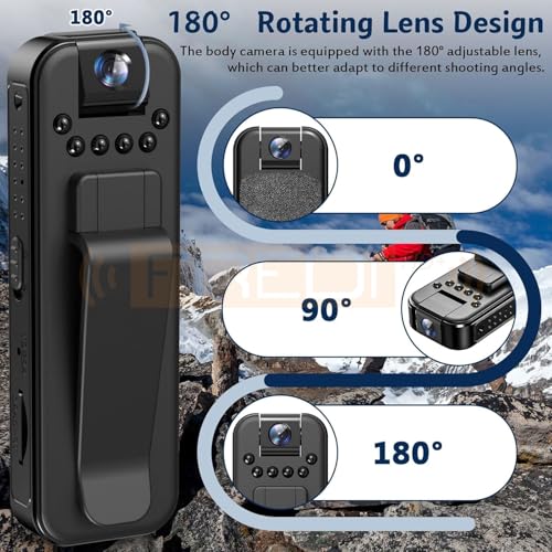 Image of FREDI HD PLUS WiFi Mini BodyWorn Cam | 1080P HD Hidden Camera | Wearable Pocket Body Worn Audio & Video Recorder | Loop Recording Camcorder for Indoor Outdoor Security Camera (V720 APP)