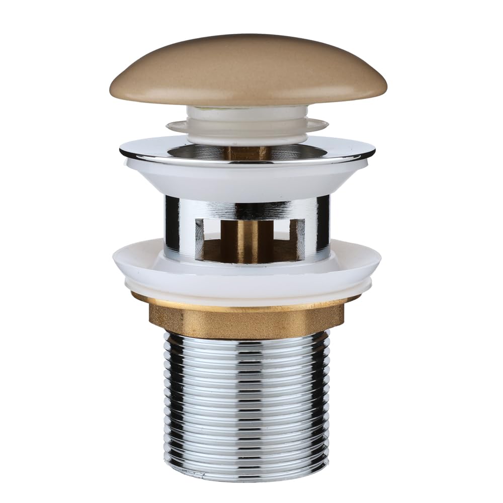 Milano Sand Elements Push Button Slotted Bathroom Basin Sink Waste