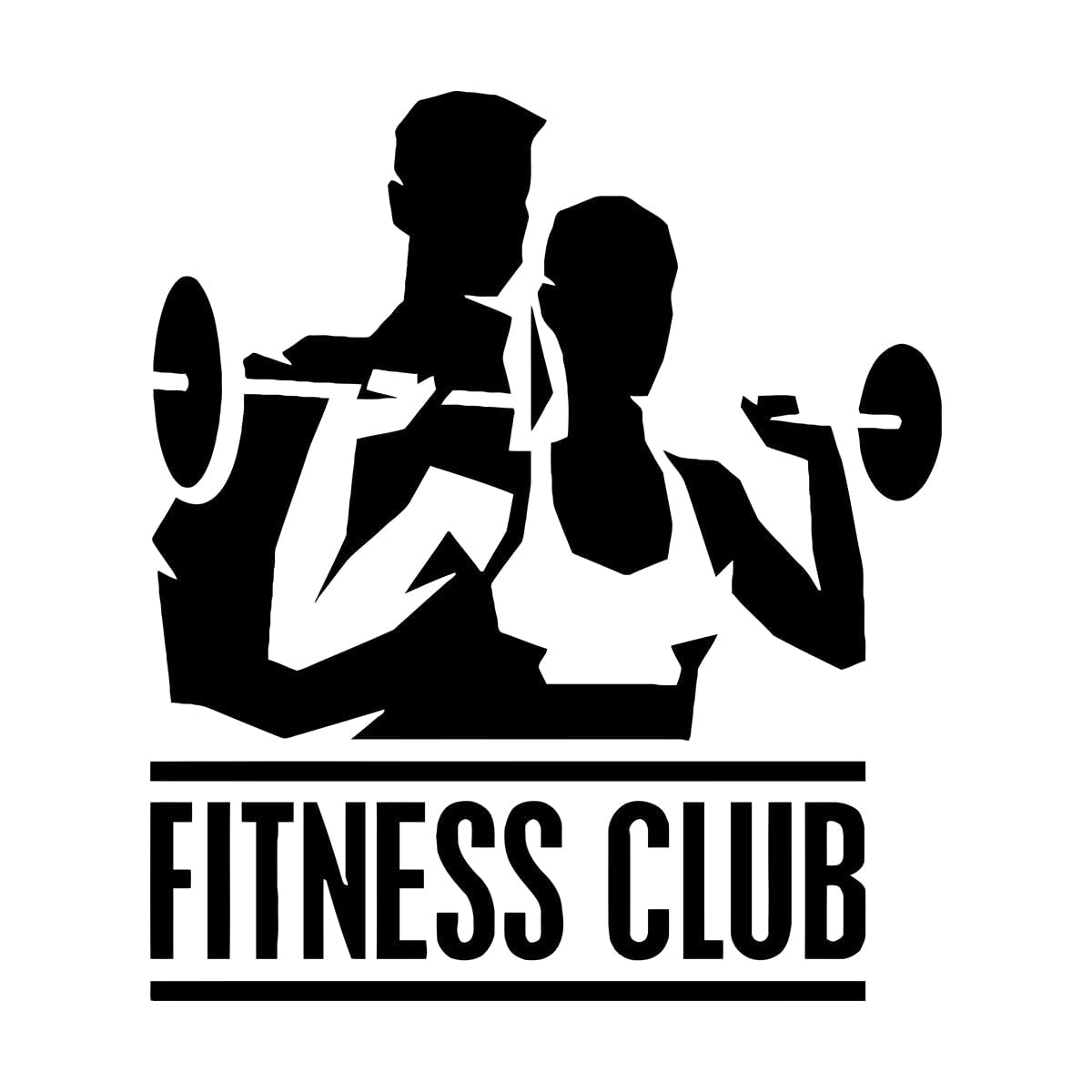 Fitness Club Wall Stickers Man Woman Bodybuilding Modern Vinyl Self-Adhesive Wall Decals Art Home Decoration Small - 36x42cm