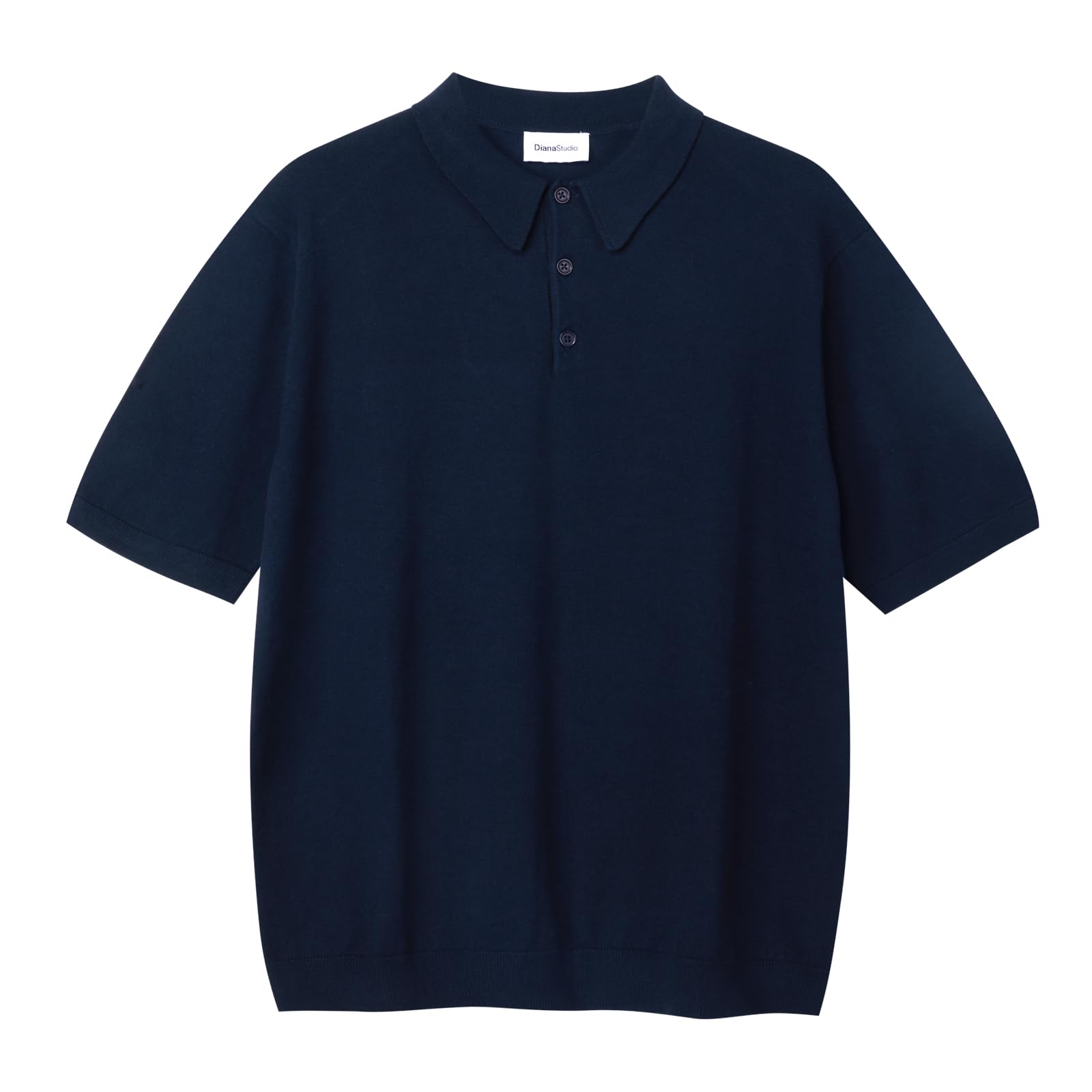 Diana Studio, Polo Rasata in Maglia - Uomo, Cotone, Maniche Corte, Casual Fit