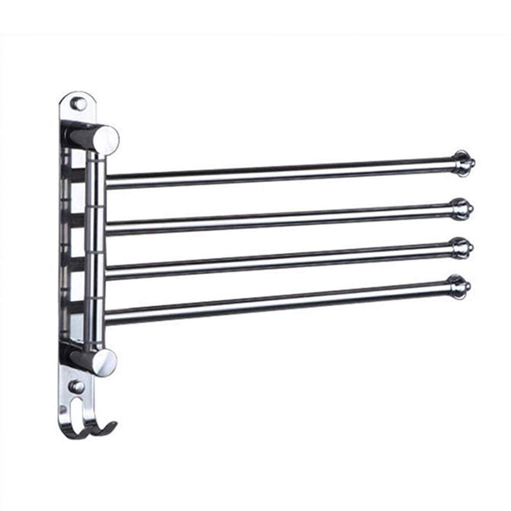 Toalla de la toalla estante de toalla giratoria de acero inoxidable 4 barras para ropa de baño LWX
