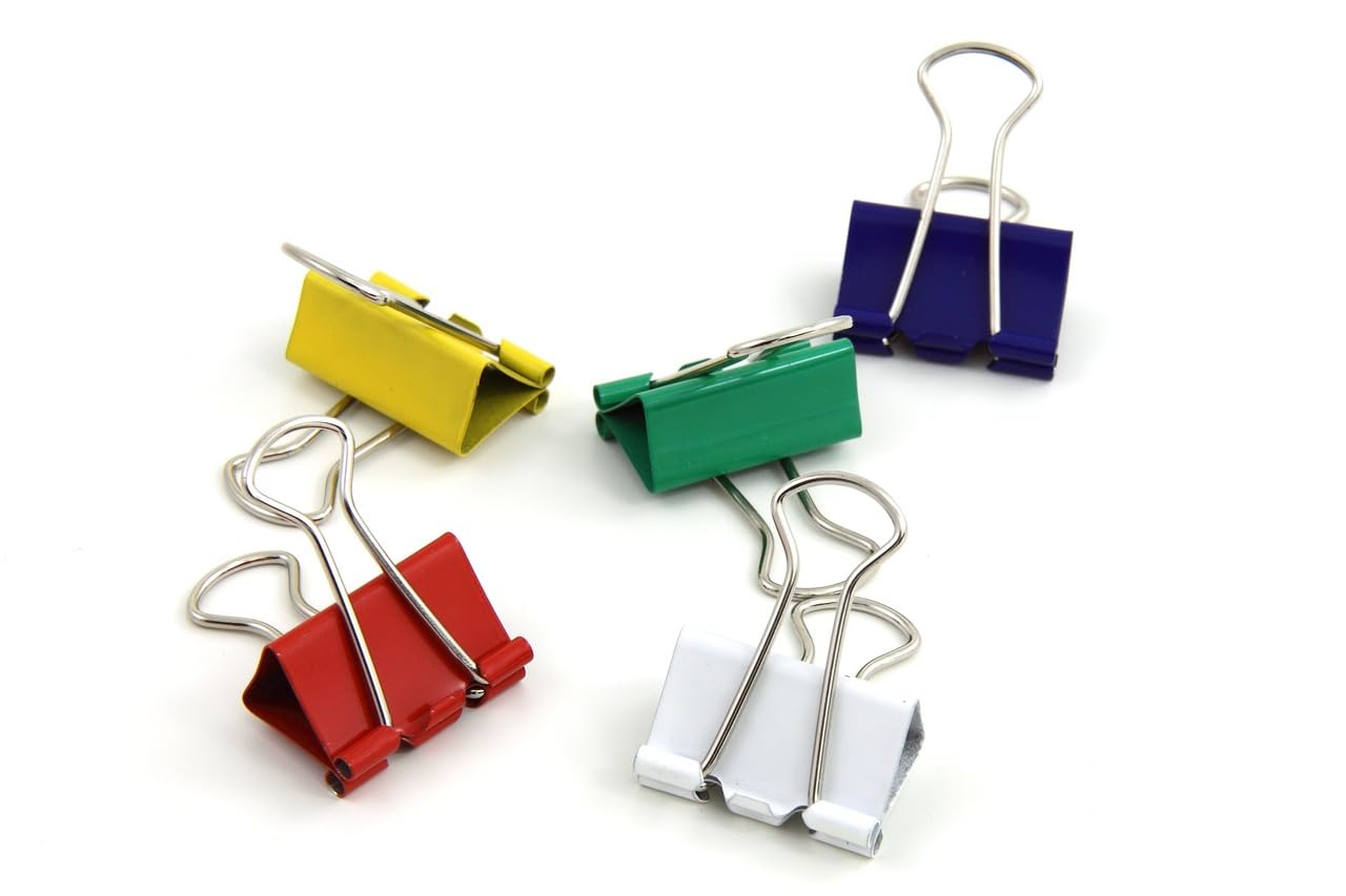 OGO Multi Color Binder Clips, Pack of 12, Metal