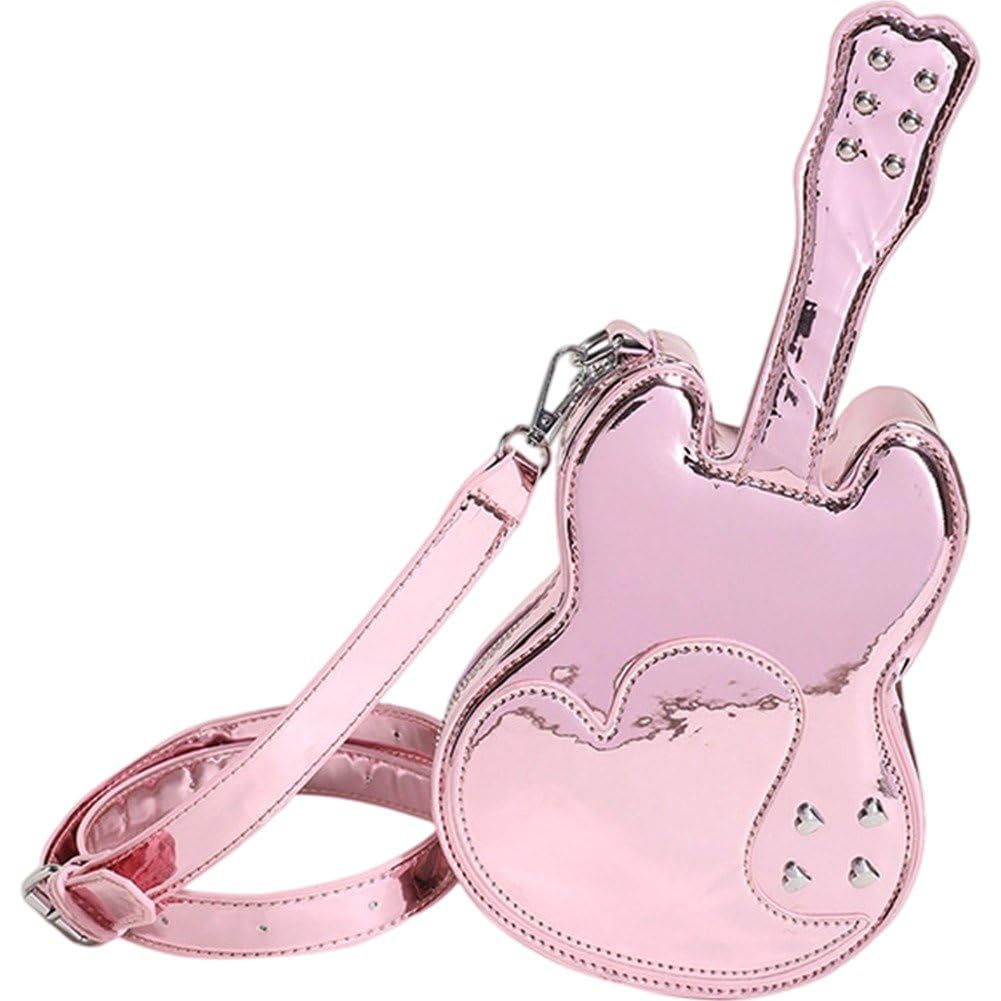 Sac à main en PU miroir haut de gamme avec bandoulière guitare chic