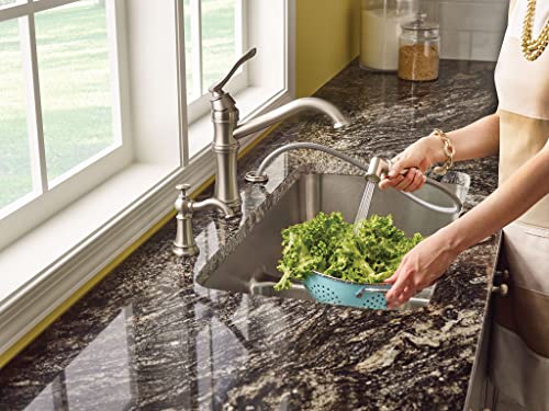 Moen Belfield Spot Resist Stainless One-Handle High Arc Kitchen Faucet With Side Spray, 7245Srs #TOP2
