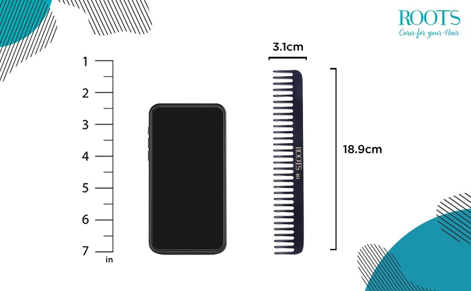 Image of ROOTS - Professional Hair Cutting Comb | Wide Teeth | Salon Grade - For Men & Women | Ideal for Sectioning, Hair Partition & Colouring | Round Teeth prevent Hair & Scalp Damage | Model No. 401