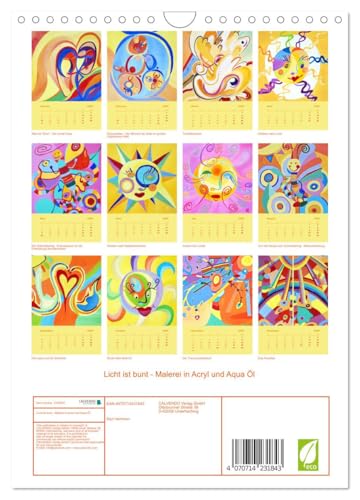 Light is colorful - painting in acrylic and aqua oil, US-Version (Wall Calendar 2026 DIN A4 Portrait), CALVENDO 12 Month Wall Calendar - Image 3