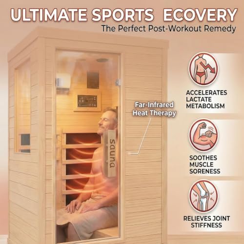 Far Infrared Sauna Room for Home Use - 1350W Natural Hemlock Indoor Personal Wooden Personal Dry Sauna with Rapid Heating, Perfect for Athletes, Busy Professionals & Arthritis Sufferers - Image 2