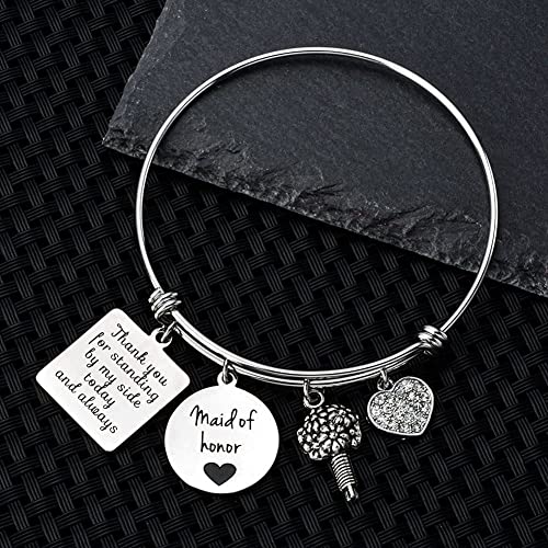 Wedding Gift for Bridesmaid Maid of Honor Flower Girl Bride to Be Sister Mother of The Bride Thank You Gift from Bride and Groom Thank You for Standing by My Side Bracelets Gifts4