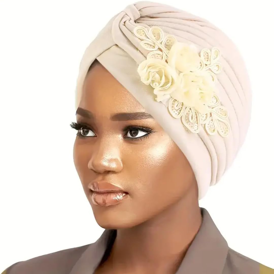 DJC BOUTIQUE Foulard Pré-noué Turban Chimio Bonnet Pour Femme UK (UK, Alpha, Taille Unique, Gris