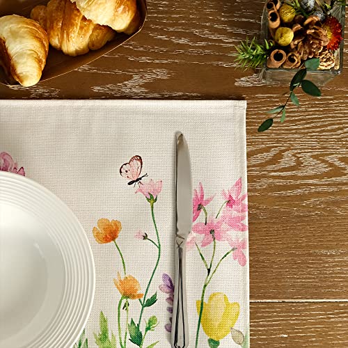 Geeory Daisy Spring Placemats 12X18 Inch Set Of 4 Pink Purple Flowers Farmhouse Rustic Holiday Kitchen Dining Table Decoration For Indoor Outdoor Dinner Party Décor #TOP3