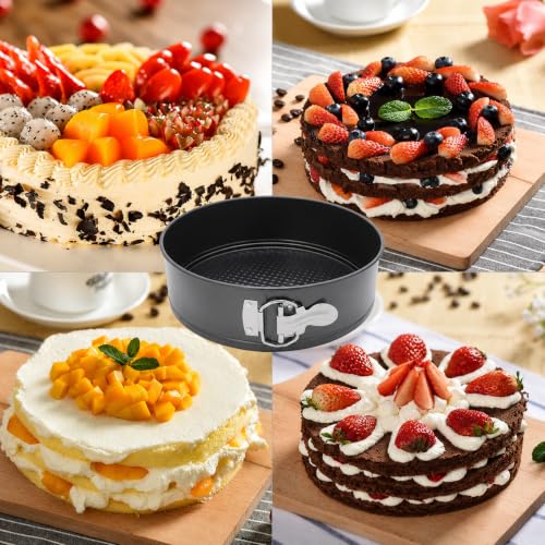 Image of Xacton 4-Piece Cake Mould Combo Set | Round Springform Pan, Loaf Pan, Muffin Tray & Pizza Baking Tray | Non-Stick Bakeware for Cake, Bread, Muffins & Pizza | OTG, Microwave Oven & Cooker Safe