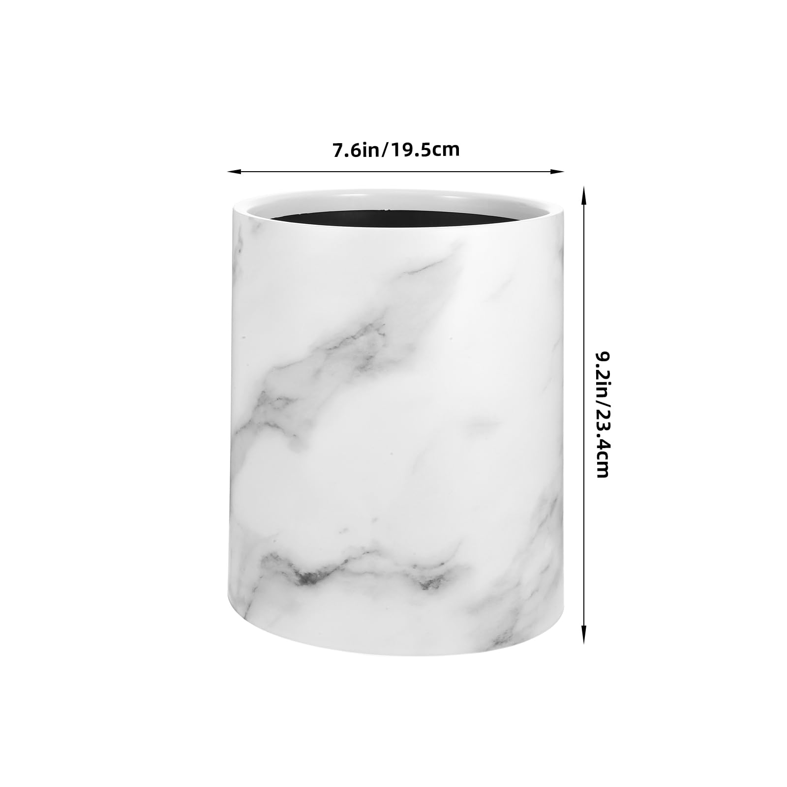 Cabilock Double Layer Marble Pattern Trash can, 8L Plastic Wastepaper Basket for Bathroom, Kitchen, Office, Home, Removable Design for Easy Cleaning