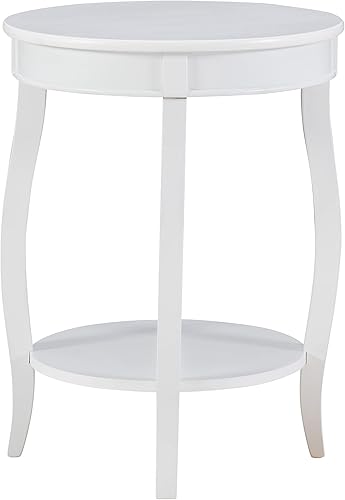 Miniatura 9 de Powell Furniture Powell - Estante redondo, mesa blanca, 18 x 18 x 22 pulgadas de alto Blanco,verde azulado