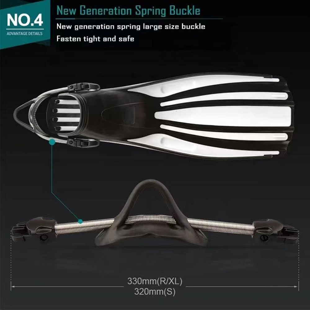 Diving Snorkel Pinne Pinne for Uomo Donna Tacco Aperto Regolabile Trek Design for Viaggi Snorkeling Nuoto (Size : 45-47)