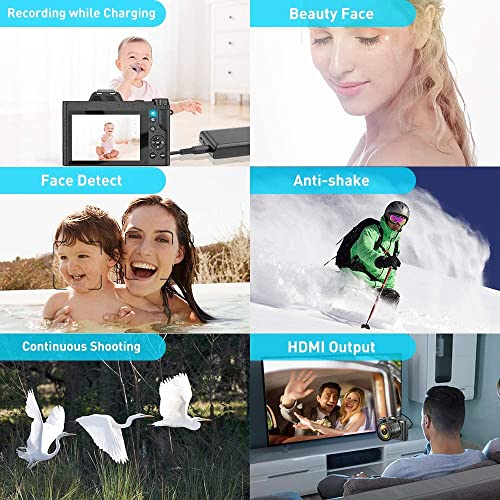 IXNAIQY 4K Digitalkamera Videokamera Camcorder Ultra HD 48MP WiFi YouTube Vlogging Kamera mit Weitwinkelobjektiv 3,5… – Bild 6