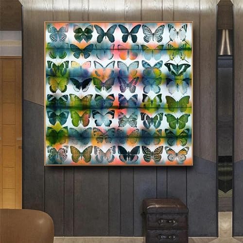 Tableau de papillons KEBIA décoration esthétique salon et bureau 70x70
