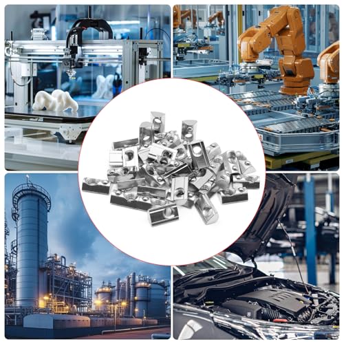 PWGHWG 40 Stück Nutensteine M8 mit Kugel Nut 8, 40-Serie Nutenstein M8 Gewinde Kohlenstoffstahl Gleitmutter mit Federkugel für Aluminiumprofil Extrusionsschlitz, Europanorm