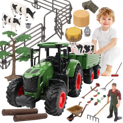 Peagprav Farm Animal Tractor Playset