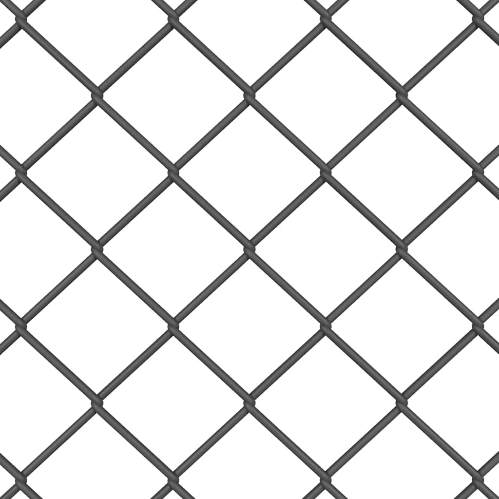 vidaXL Cerca de eslabones de cadena con base de concreto 25 x 0,8 m | Hecha para aguantar afuera, Superficie lisa con acabado en polvo, Ideal para cualquier necesidad de cercado