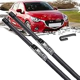 ZhanHY Auto Scheibenwischer Set für Mazda 2 Mazda2 Demio DJ 2015-2017 22in+17in, Ersatzwischblätter Wischerblätter Wischerblattsatz Scheibenwischerblätter Auto Zubehör