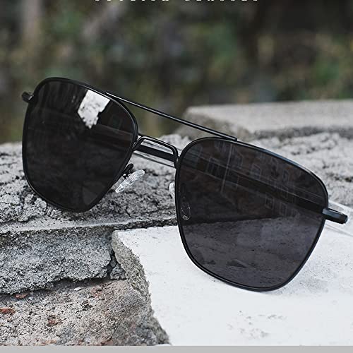 Image of JOVAKIT Men's Polarized Aviator Sunglasses Retro Military Style Pilot Sun Glasses Bayonet Temples UV400 Protection