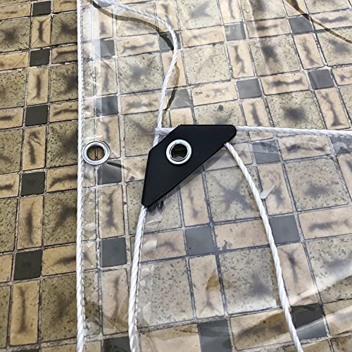 Lona de PVC transparente resistente impermeable con ojales para exterior 6