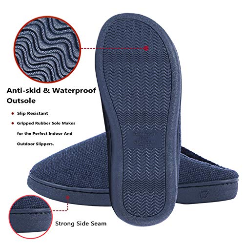 Image of DL Womens Memory Foam Slippers, Cozy Slip on House Slippers for Women Indoor Outdoor, Comfy Women's Bedroom Slippers Warm Soft Flannel Lining Home Slippers Size 5-12 Purple Blue Pink Grey Navy Black