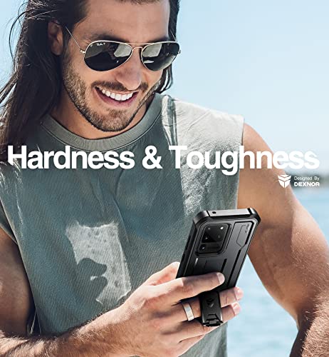 Image of Dexnor Full Body Case for Samsung Galaxy S20 Ultra /6.9 inches, [Built in Screen Protector and Kickstand] Heavy Duty Military Grade Protection Shockproof Protective Cover for Galaxy S20 Ultra,Black