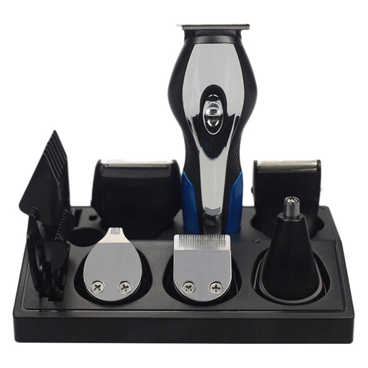 Kit Depilazione Naso e Barba con Rasoio Elettrico Nero, Lama di Precisione in ABS e Funzione Ricarica USB, Design Portatile