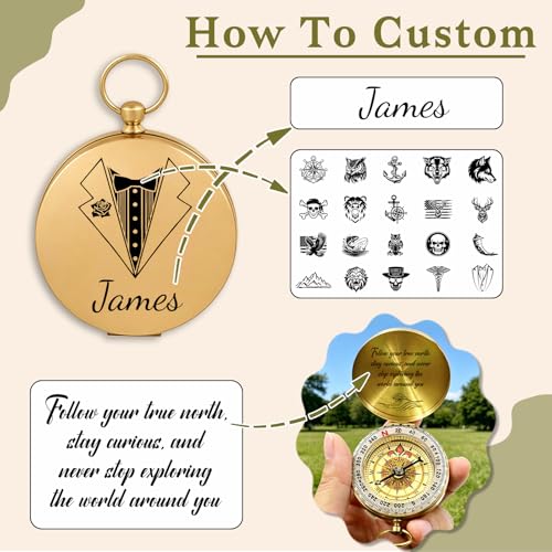 Brújula personalizada de latón resistente y luminosa miniatura 2