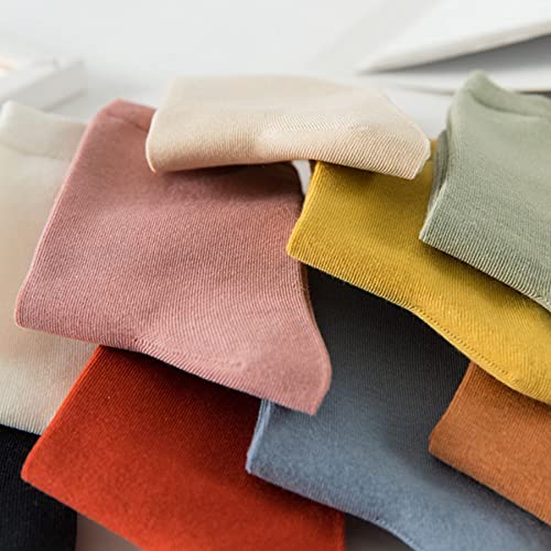 Teenfighter 10 Pairs Of Comfortable Casual Cotton Socks For Women, Crew Size, Solid Color Stretch Socks For Girls #TOP6