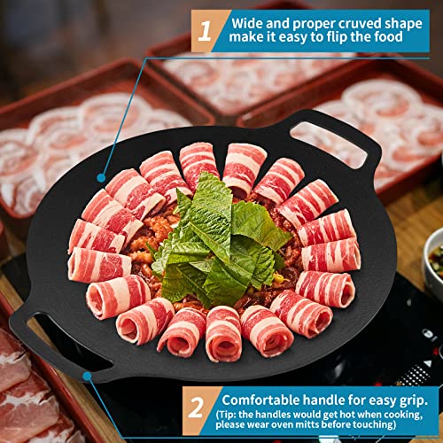 Sanbege CSL-CA-20230607-2 Korean Grill Pan With Nonstick 6-Layer Coating, 13 Inch Round Bbq Griddle thumb #4