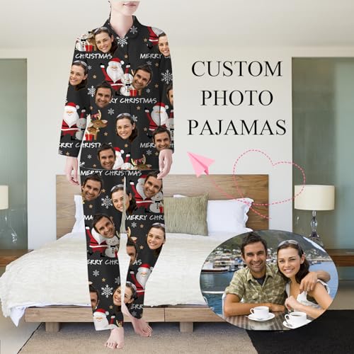 Personalized Pajama Set with Photo Custom Face Pajama Christmas Birthday Gifts for Family Women Men3