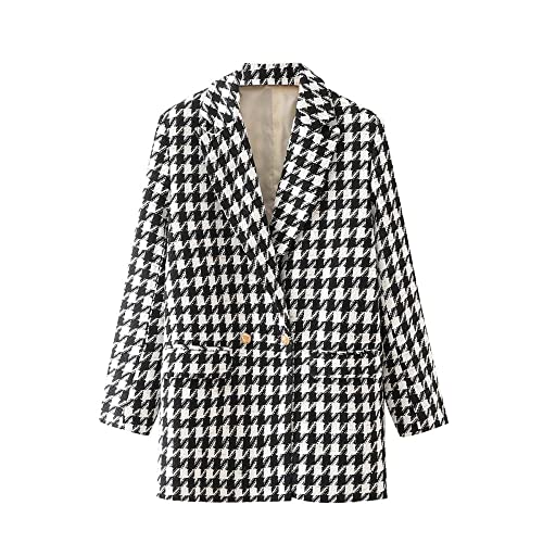 YANGPP Blazer Damen,Herbst Und Winter Lockerer Zweireihiger...