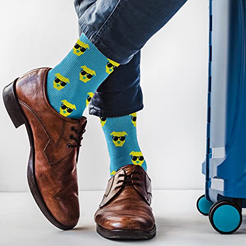 For Bare Feet Men's 2 Pack of Funny Novelty, Casual Crew Sock Fits Shoe Size 8-134