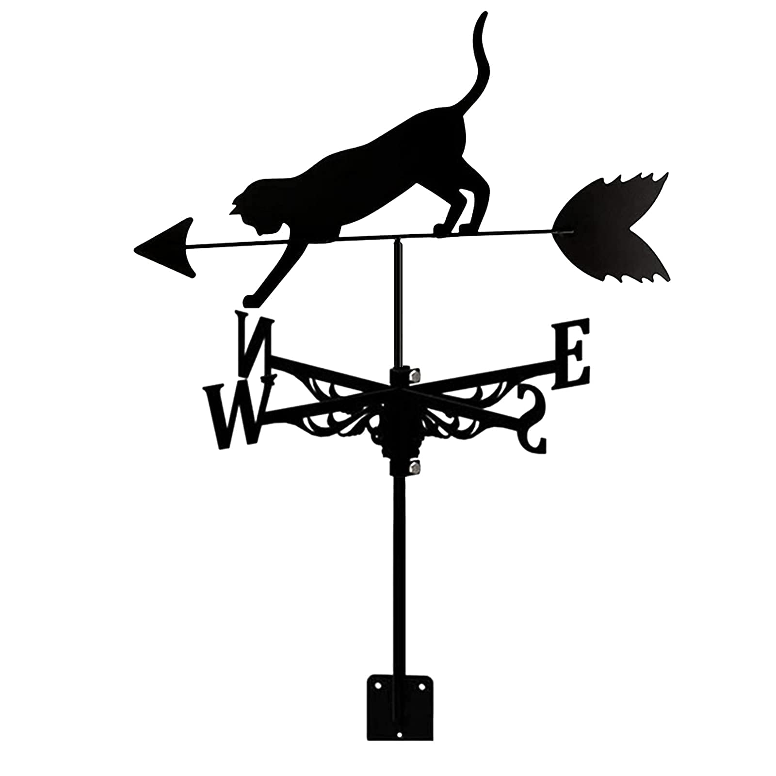 TAXXII Weather Vane Weathervane Farmhouse Vane,Garden Roof Mount,Wind Direction Indicator Kits Outdoor Metal Bracket Vane,Cat(Color:Style4) (Style1)