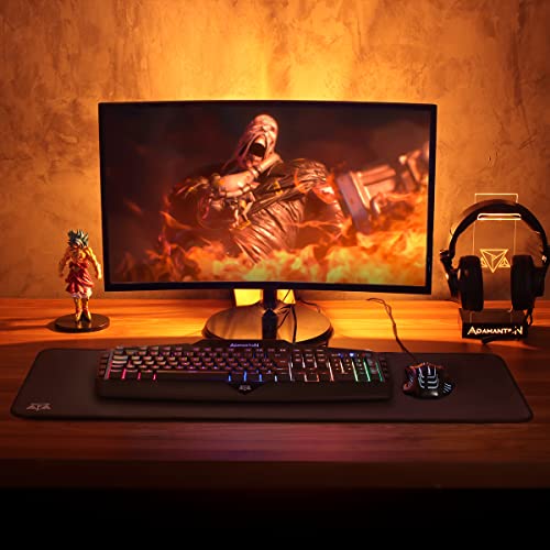 Teclado Gamer Silencioso membrana Computador Pc Usb Adamantiun Nemesis Abnt2 português br Led Rainbo