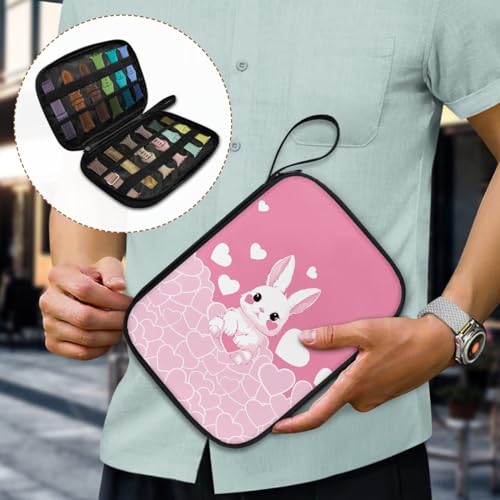 GIFTPUZZ Easter Watch Bands Storage Bag, Rabbit Pink Expandable Watch Band Holder, Organizer for Watch Bands Woman Girls Gift4