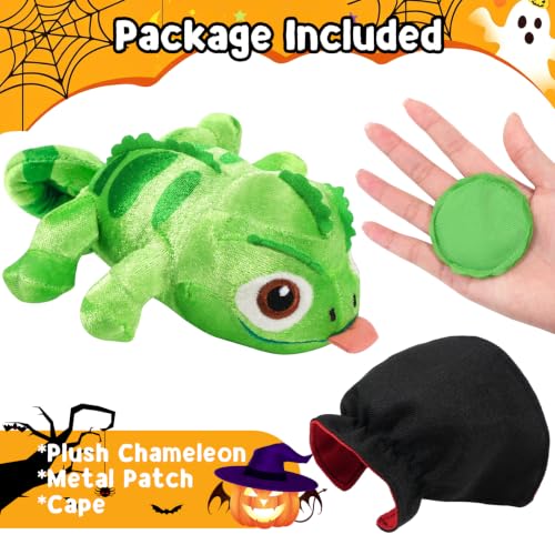 INOMO Chameleon Shoulder Plush with Detachable Cape, Halloween Costumes for Girls Women, Magnetic Shoulder Buddy, 7.1-Inch Lightweight Lizard Stuffed Animal, Cosplay Prop Gifts for Kids & Adults - image 3