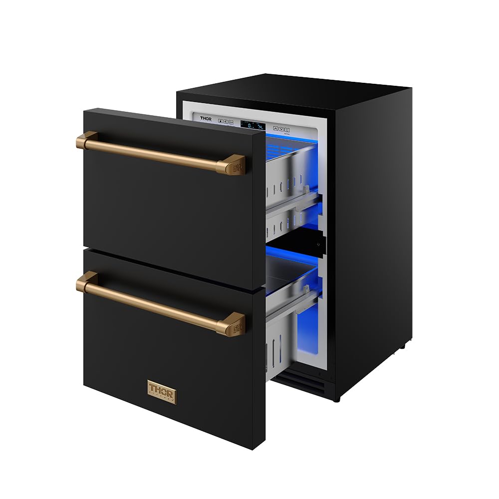 24 Inch Undercounter Built-In/Freestanding Drawer Freezer – Black/Bronze | Gordon Ramsay Series on Fridge.com - View 5
