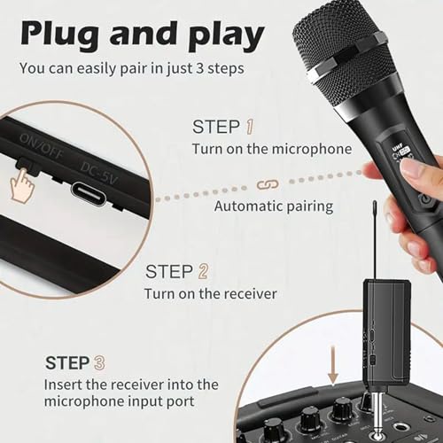 Microphone sans fil U-segment rechargeable double micro main universel